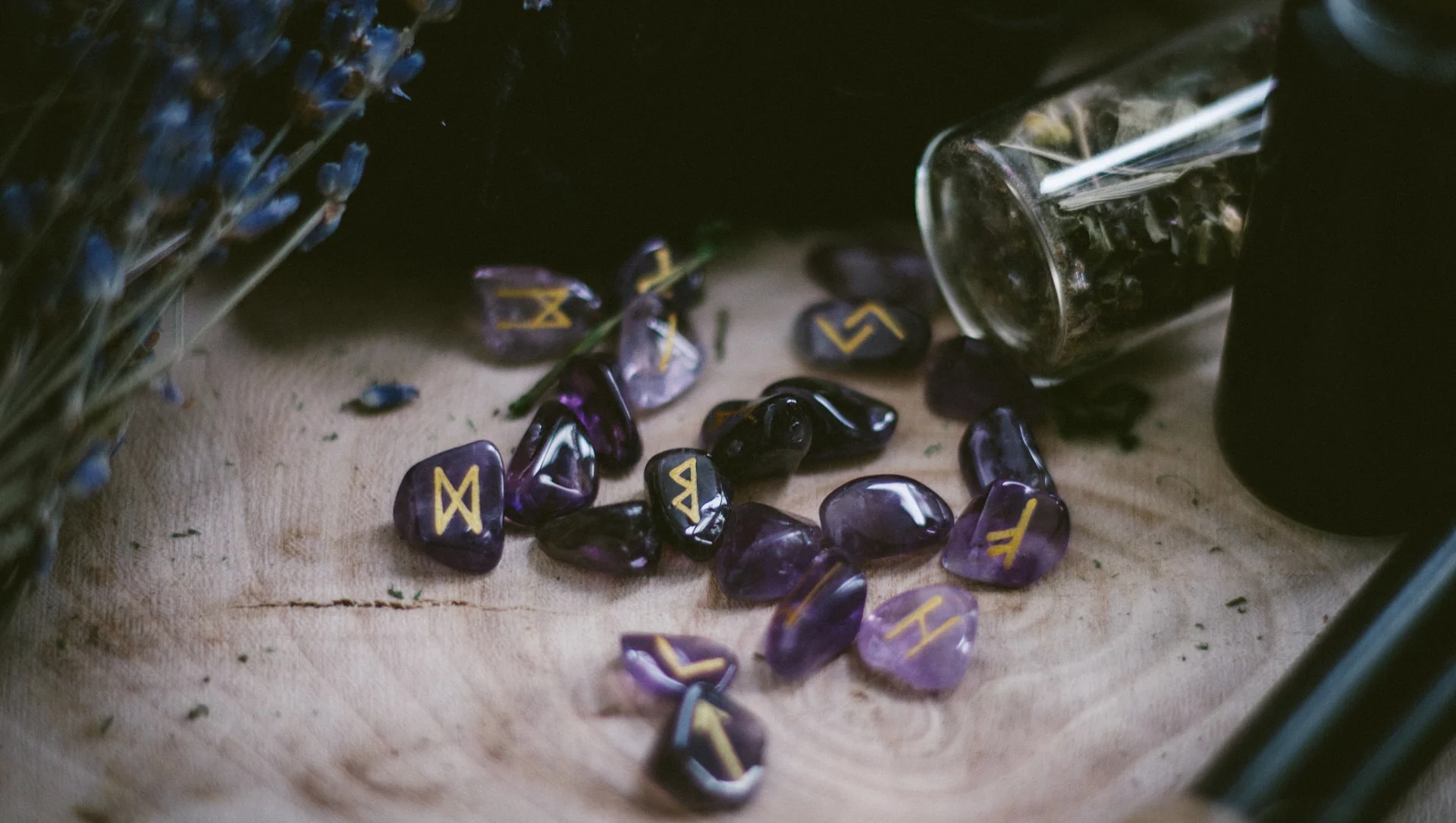 Mystical magical background with wizard and spellbooks